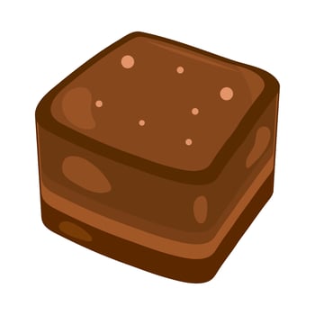 A chocolate cake icon in cartoon style vector