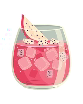 fruit drink of dragon fruit vector
