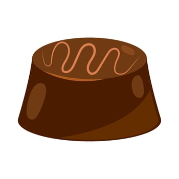 Chocolate pudding icon in cartoon style on white background vector