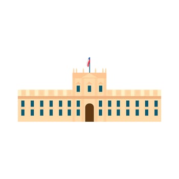 The building is a large building with a flag on top vector