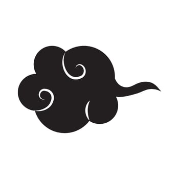 A black and white cloud with swirls on it vector