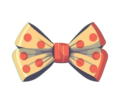 A bow tie with polka dots on it vector