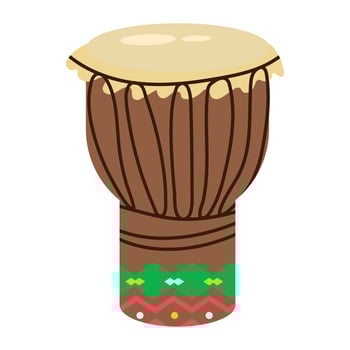 African drum with tribal pattern illustration vector