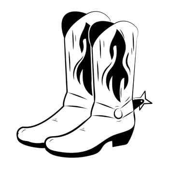 Cowboy boots clipart vector