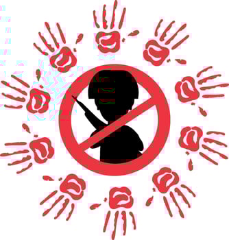 red hand day compassion vector