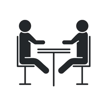 Two people sitting at a table in a restaurant vector