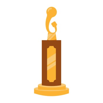 A trophy on a white background with a golden ball vector