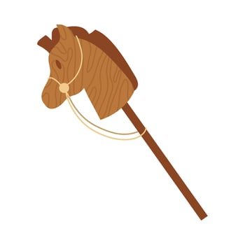 A wooden horse head with a long rope vector