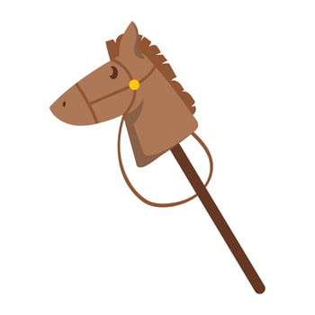 A horse head with a stick on a white background vector
