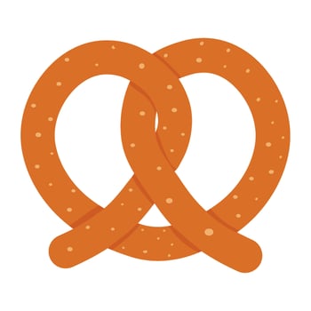 A pretzel is shown on a white background vector