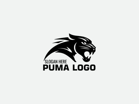 design a logo for a puma black colour vector