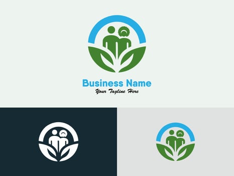 business logo design with a man and woman vector