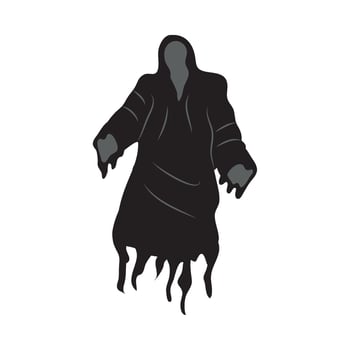 A black silhouette of a man in a hood vector