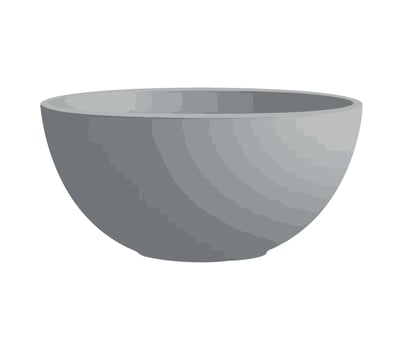 A gray bowl on a white background vector