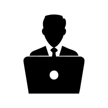 Business man icon silhouette on white background vector
