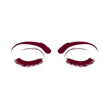 A close up of a pair of long black eyelashes with a white background vector