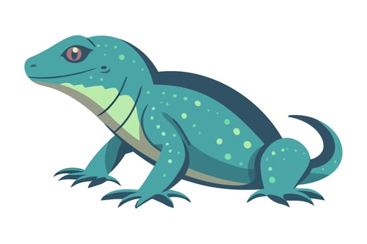 A cartoon lizard with green and blue colors vector