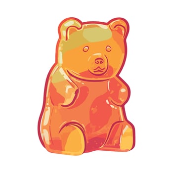 Gummy bear illustration isolated on white background vector
