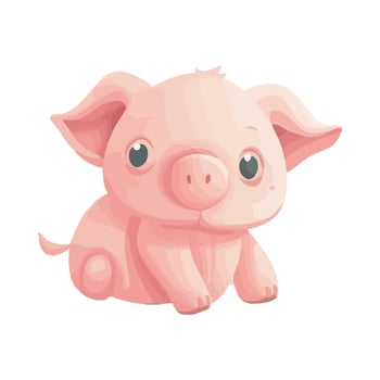 Cute little pig illustration vector