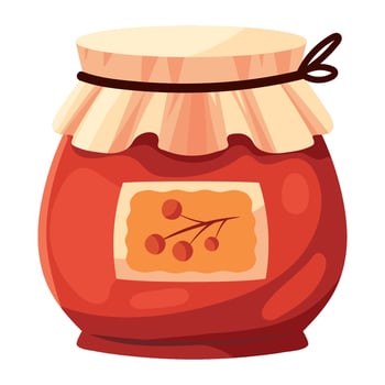 Jar of jam with berries illustration vector