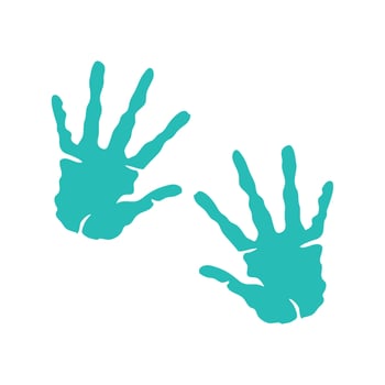 handprint paint colors artistics on a white background vector