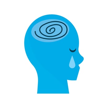 A blue head with a spiral inside it vector