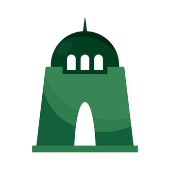 A green building with a dome on top vector