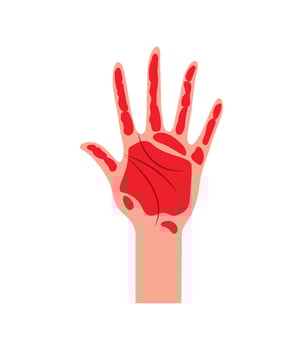 red hand day illustration with red hand vector