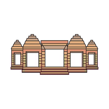 An illustration of a temple with a doorway vector