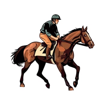 Horse racing jockey illustration isolated on white background vector