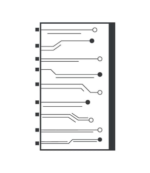A circuit board with a circuit board diagram vector
