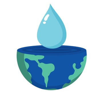 Earth water drop concept illustration vector
