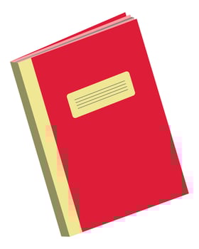 A red book with a yellow cover vector