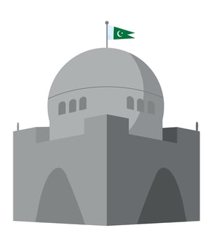 pakistan mazar quaid landmark isolated vector