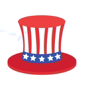 An american hat with stars and stripes on it vector