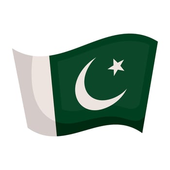 Pakistan flag waving on white background vector
