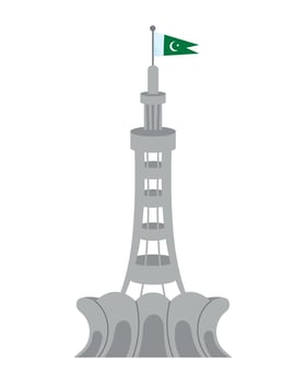 Pakistan flag tower illustration vector