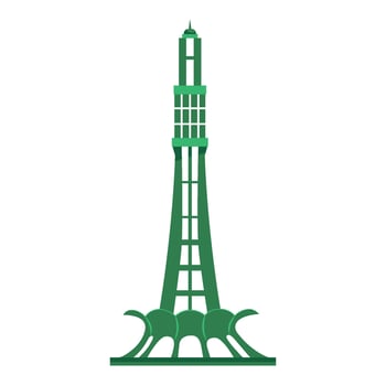 pakistan day minar landmark isolated vector