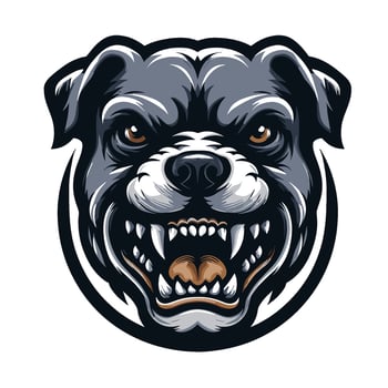 Pitbull Bulldog Design Illustration, Standing Pitbull Terrier Dog Portrait vector