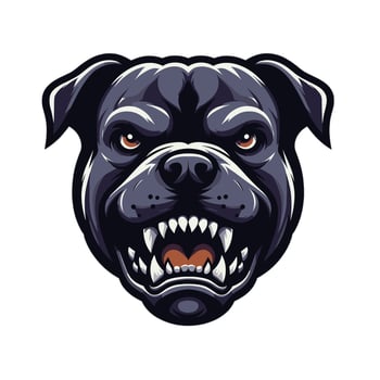 An angry dog head with fangs and teeth vector