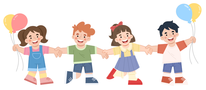 Illustration of children's friendship. Children's day clipart illustration png