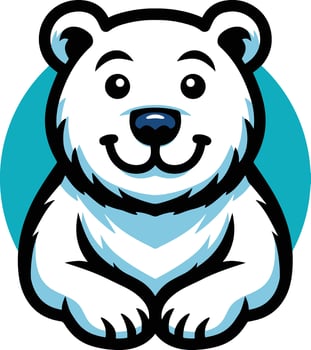 Cute Happy Polar Bear Head Mascot vector
