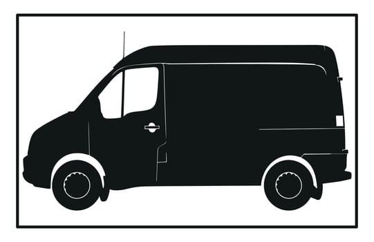Utility Van Silhouette - Commercial Transport Vehicle Illustration vector
