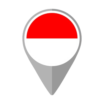 Indonesia Flag on Location Pin vector