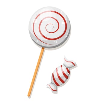 Lollipop and candy. Sweets. illustration for Christmas and Halloween. Trendy flat style. vector