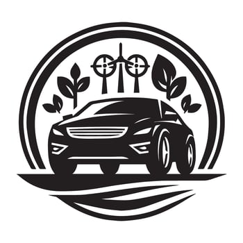 A car black silhouette illustration art with isolated white background. vector