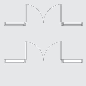 Illustration of a door and window icon from a top view vector