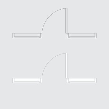 Illustration Design of door and window icon. door and window icon seen from above. single door and single window design. suitable to add it to your house plan design vector