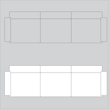 Illustration of a living room icon in the form of a sofa vector