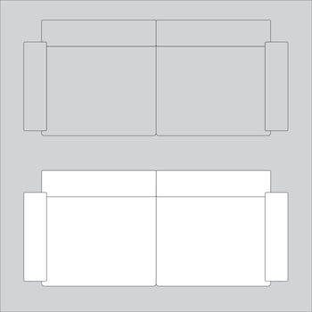 Illustration Design of sofa icon. 2 seater sofa icon. suitable for your home design vector